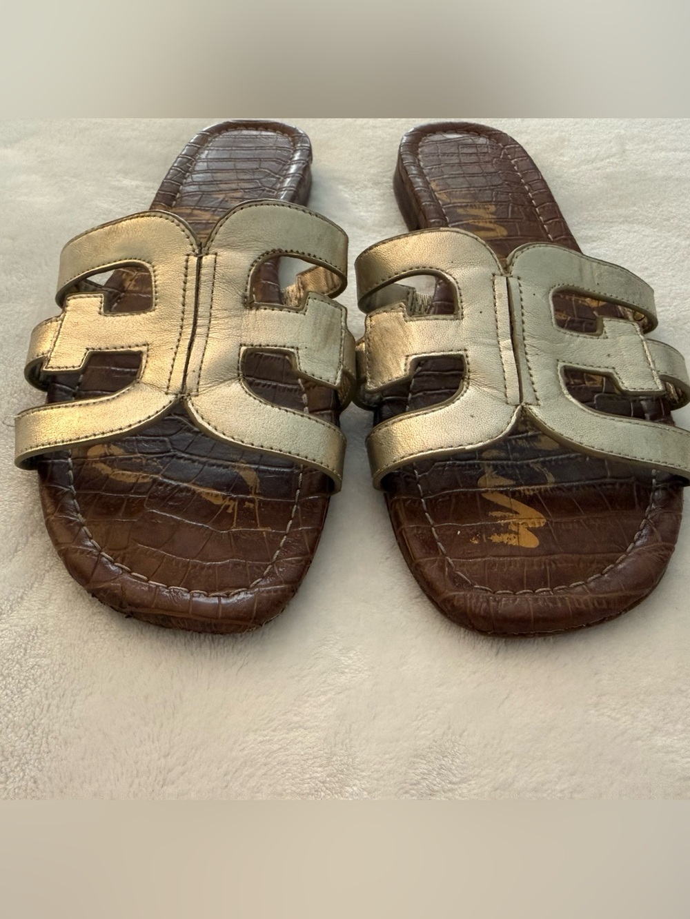 Sam Edelman Bay Slide Sandal - Gold Platinum - Women’s size 10 - Picture 3 of 6